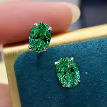 Cubic Zirconia Stud Earrings Oval CZ Crystal Classic Jewelry for Women - E2814