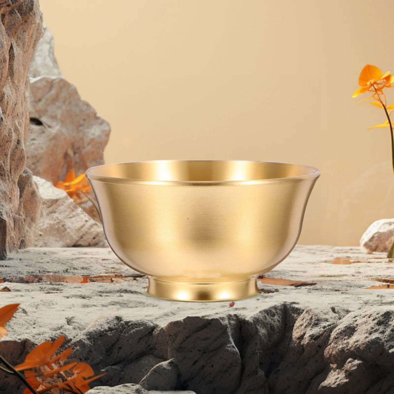 Polished Brass Treasure Bowl Water Offering Tool Decorative Bowl Home Temple Prayer Meditation Decor Water Offering Tool