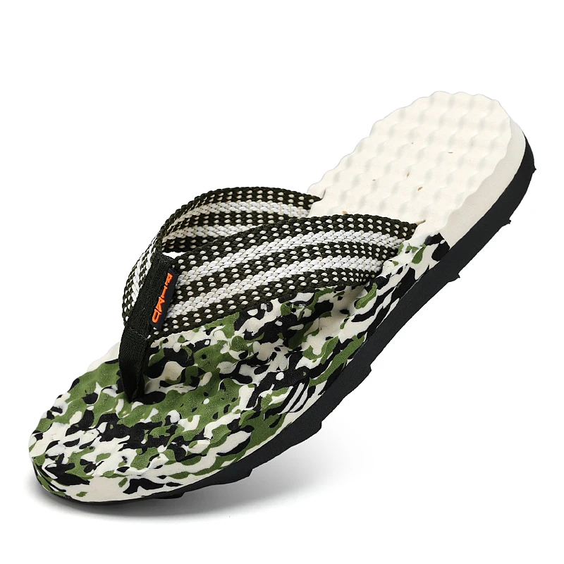 men's sandals new flip-flops men's casual beach sandals Fashion casual slippers mesh woven lightweight large size men's shoes - view 2