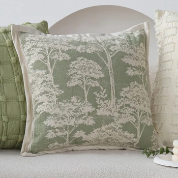 Matcha Green Jacquard Pillow Cover 1