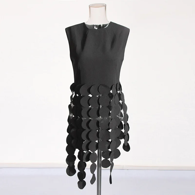 ZAMOR HIGH STREET Women's 2026 New Simple Casual Loose Versatile Sleeveless Top Spliced Disc Fringe Design Tank Vest