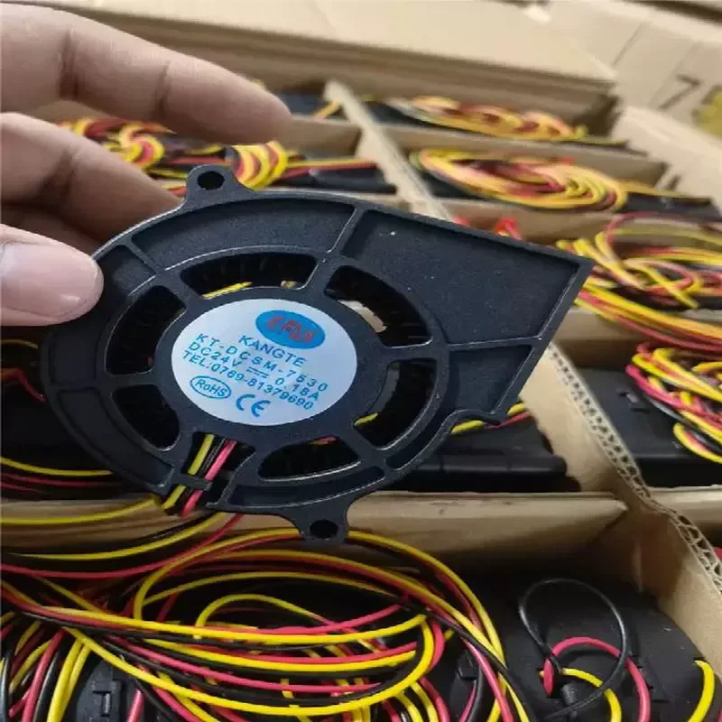 for KANGTE KT-DCSM-7530 24V 0.18A 75mm x 75mm x 30mm 3Pin DC Cooling Fan