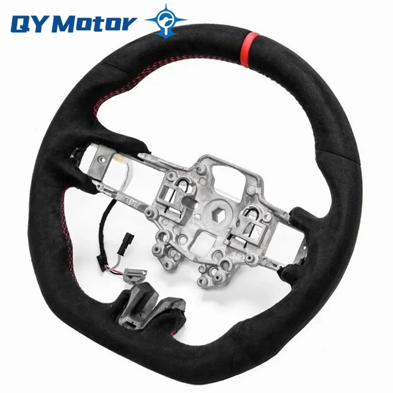 Heated Real Alcantara D-Type Steering Wheel Full Leather For FORD MUSTANG EcoBoost GT Shelby 2018 2019 2020 2021 2022 2023