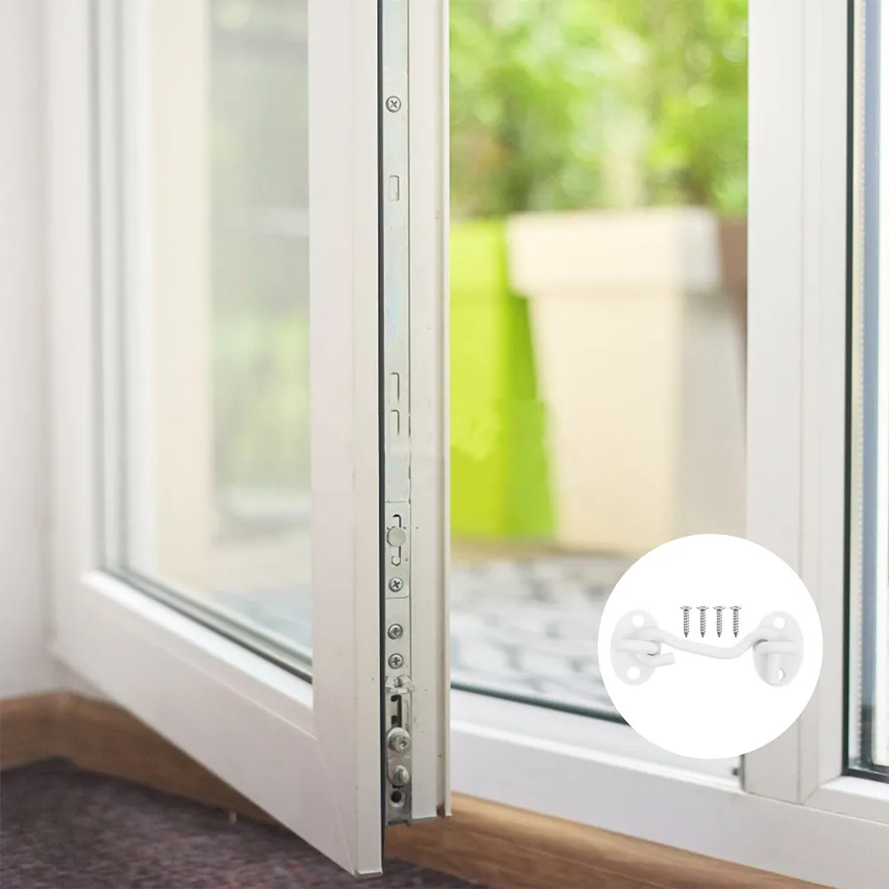 

Комплект из 4 прочных поворотных оконных защелок из нержавеющей стали для гаражных ворот, сараев, люков, для надежной фиксации и безопасности