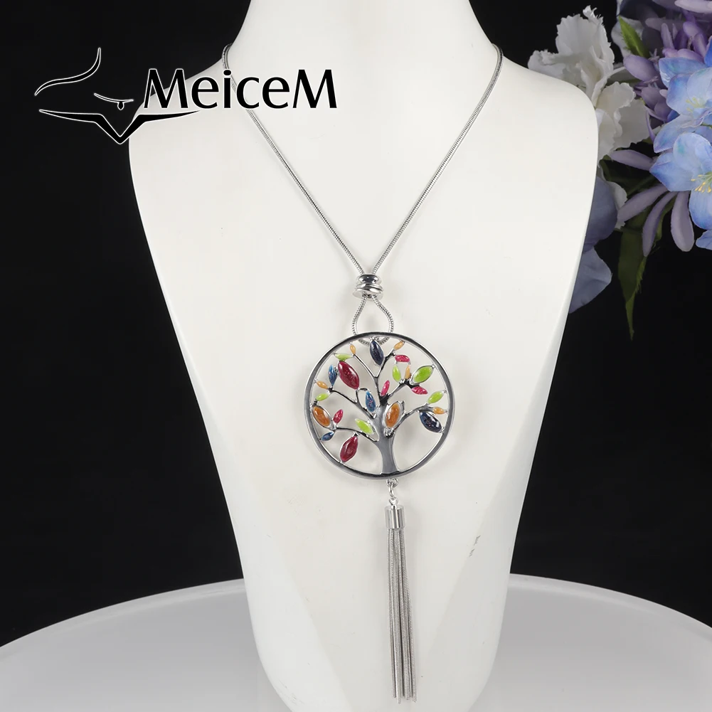 MeiceM Colorful Tree Chokers Christmas Gifts Aesthetic Fashion Jewelry Chains New Designer Personalized Necklaces for Women 2022