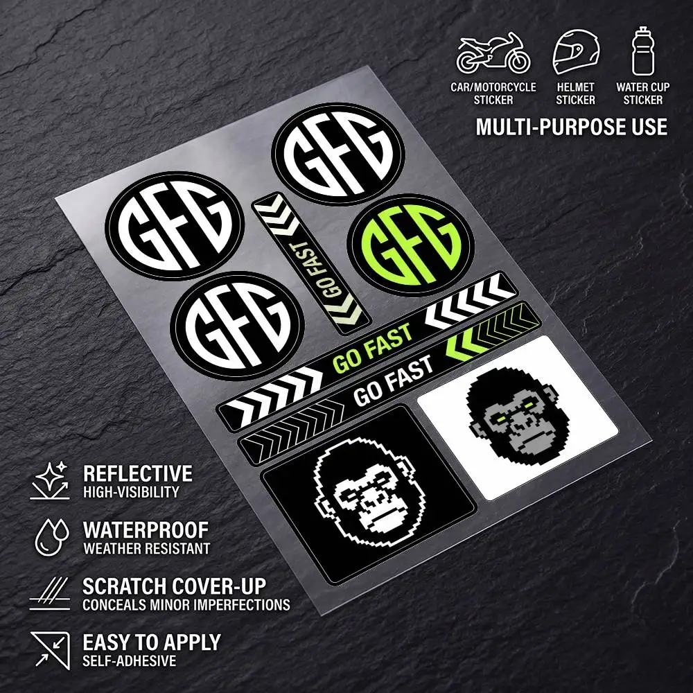 FOR Go Fast Gorilla Waterproof Reflective Scratch Cover Sticker Universal Decor Decal For Car Motorcycle Helmet Refrigerator - view 2