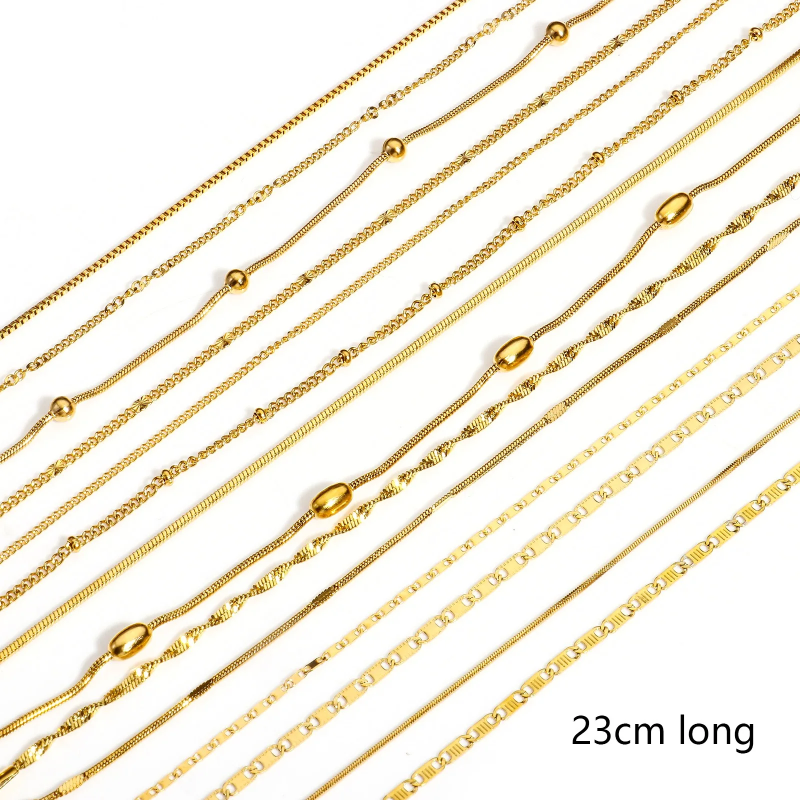 1pc Simple Stainless Steel Bracelet Gold Color Handmade Round Snakle Link Chain Anklet Bracelet For Women Men Party Jewelry Gift
