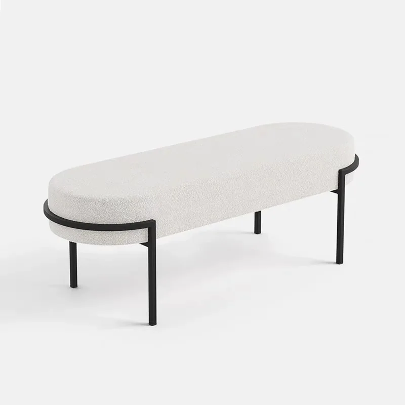 

Italian Minimalist Shoe Changing Stool, Modern Cloakroom Stool, Simple Home Bench, Cream Style