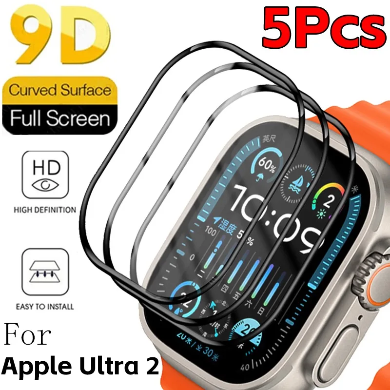 5-1Pcs HD Screen Protector Films for Apple Watch Ultra 2 Full Coverage Protective Cover for Apple Ultra 2 Smartwatch Accessories