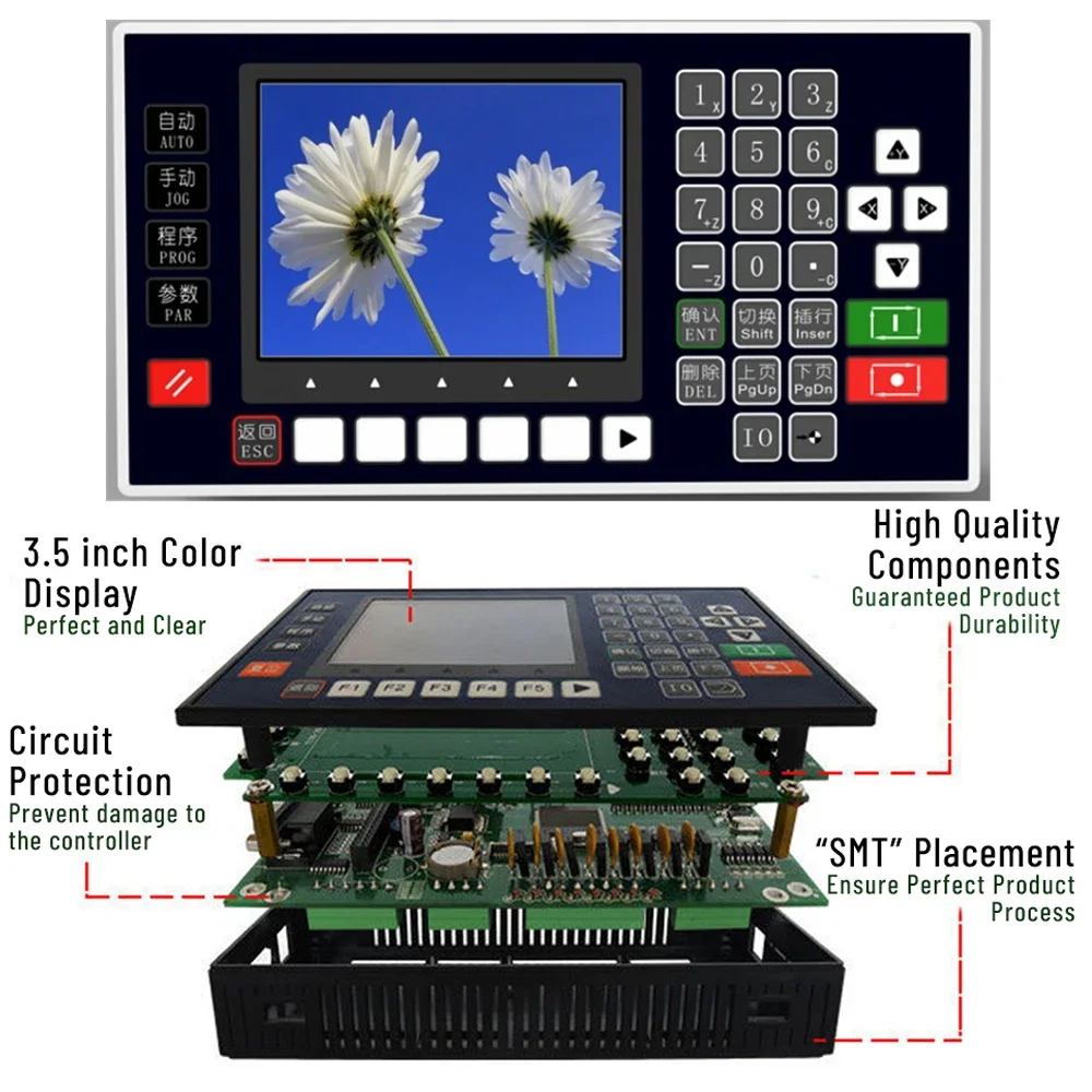 Imagem -02 - Eixos Controlador Cnc Sistema Controlador de Movimento para Fresadoras Cnc Controlador Cnc Programável Tc55