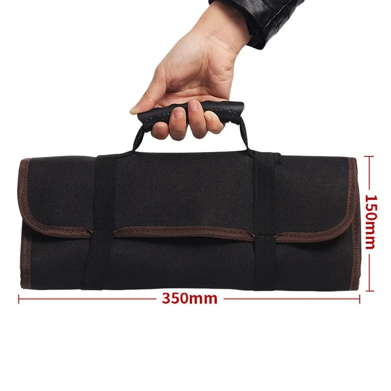 Chef Knife Roll Bag Carry Case Kitchen Cooking Portable Durable Oxford Storage Pockets Kitchen Cutting Tool Organizer(Empty Bag)