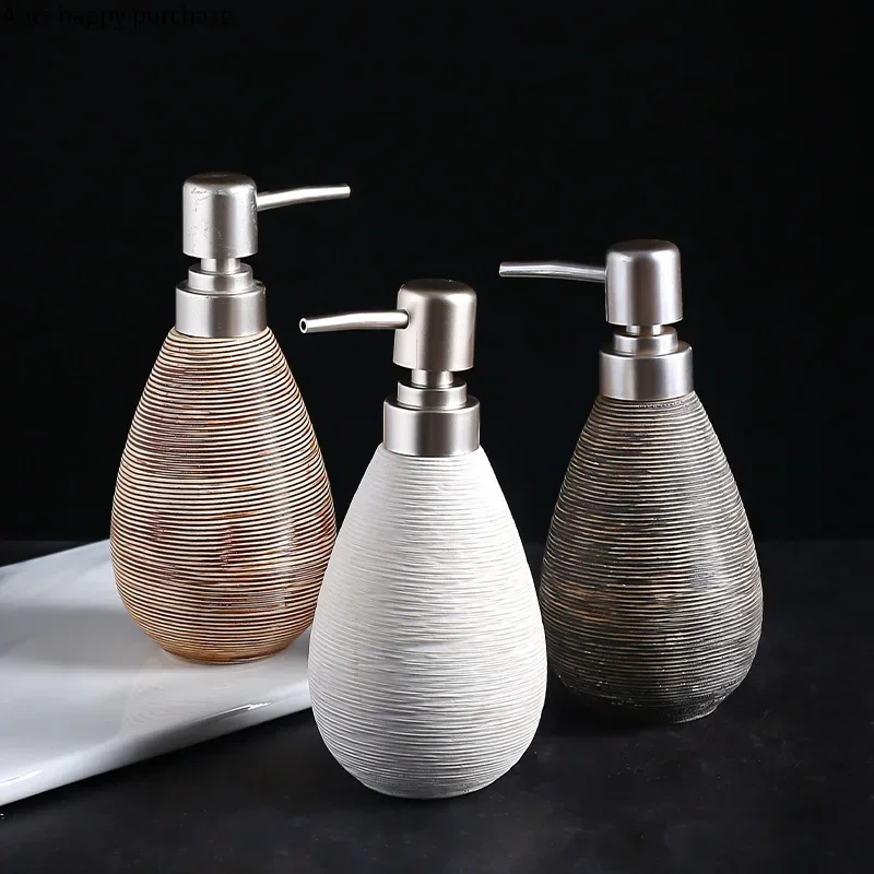 Ceramic Hand Sanitizer Bottle Lotion Bottle Home Decoration Shower Gel Bottle Soap Dispenser Lotion Container Bathroom Products