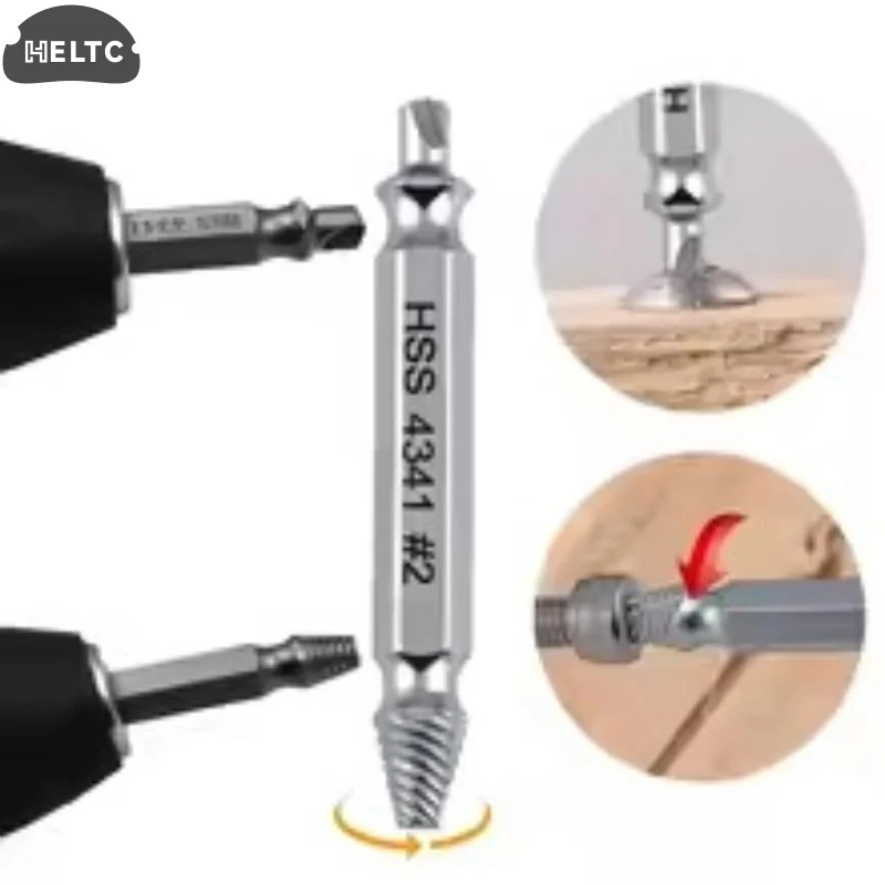 Damaged Screw Extractor Set HSS Drill Bit Stripped Broken Remover Small Easily Quickly Take Out Kit Easy Demolition Power Tools