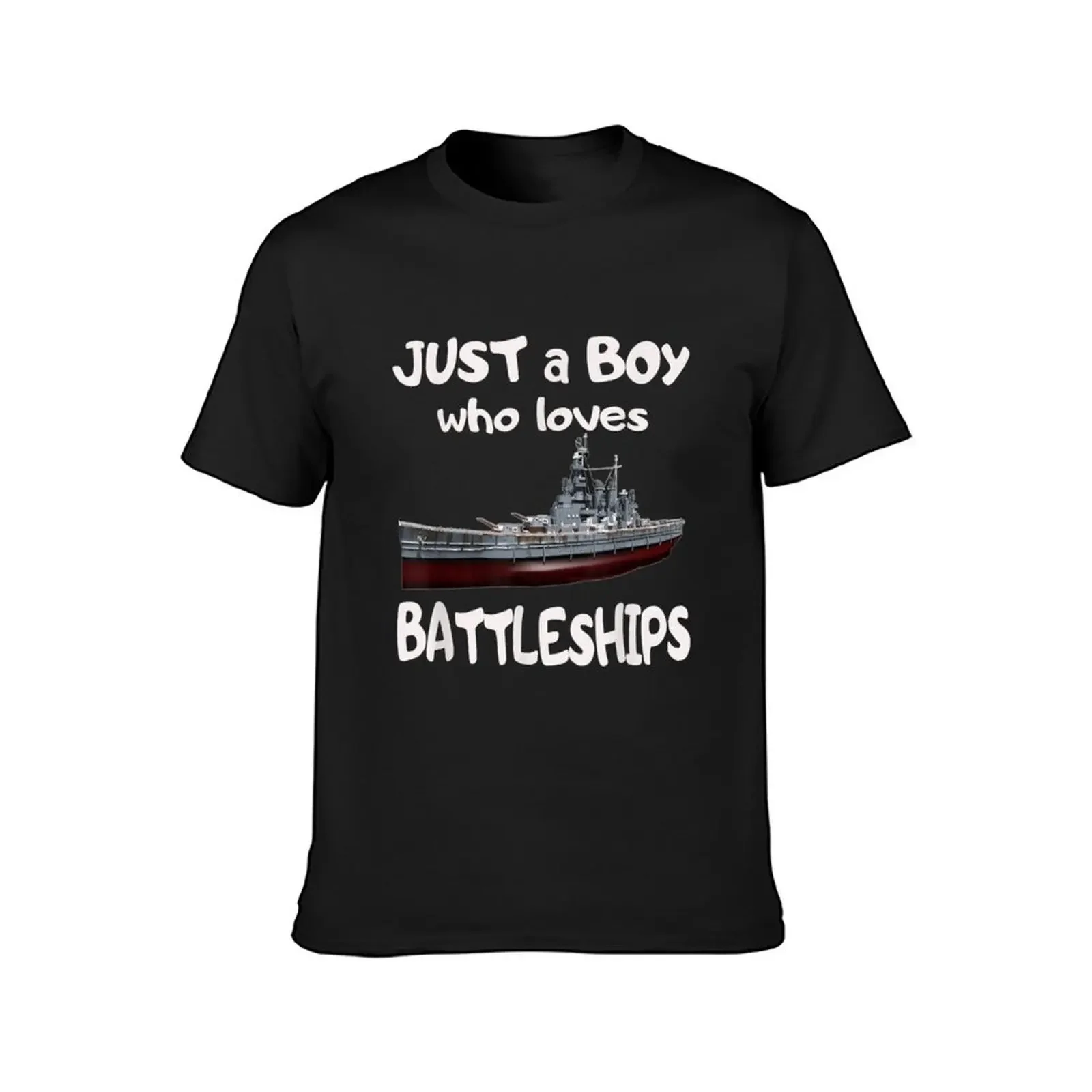 Just A Boy Who Loves Battleships & USS BB-55 Showboat WW2 T-Shirt vintage sweat mens t shirt graphic