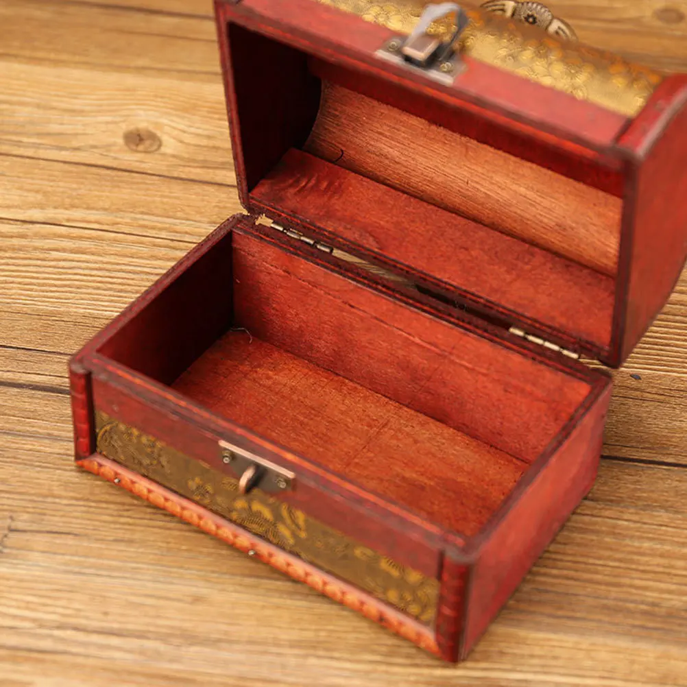 

1Pcs Wood Jewelry Storage Box Elegant Retro Small Wooden Gift Wrapping Box for Wedding Birthday Candy Gift Storage