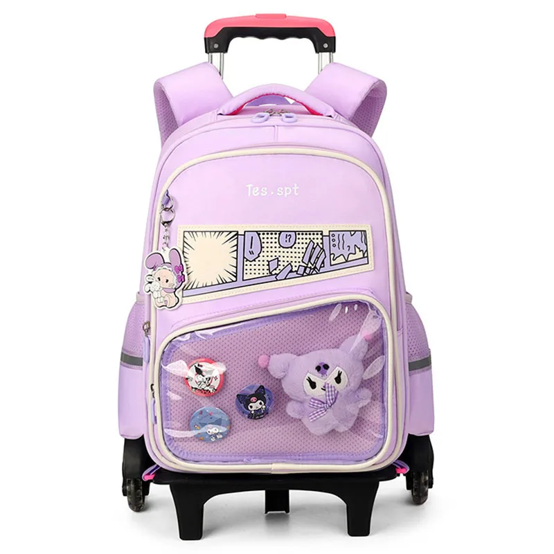 

Rolling Backpack with Wheels Plecak Damski Kawaii School Bags for Girls Trolley Bookbags Primary Students Mochila Escolar Niña