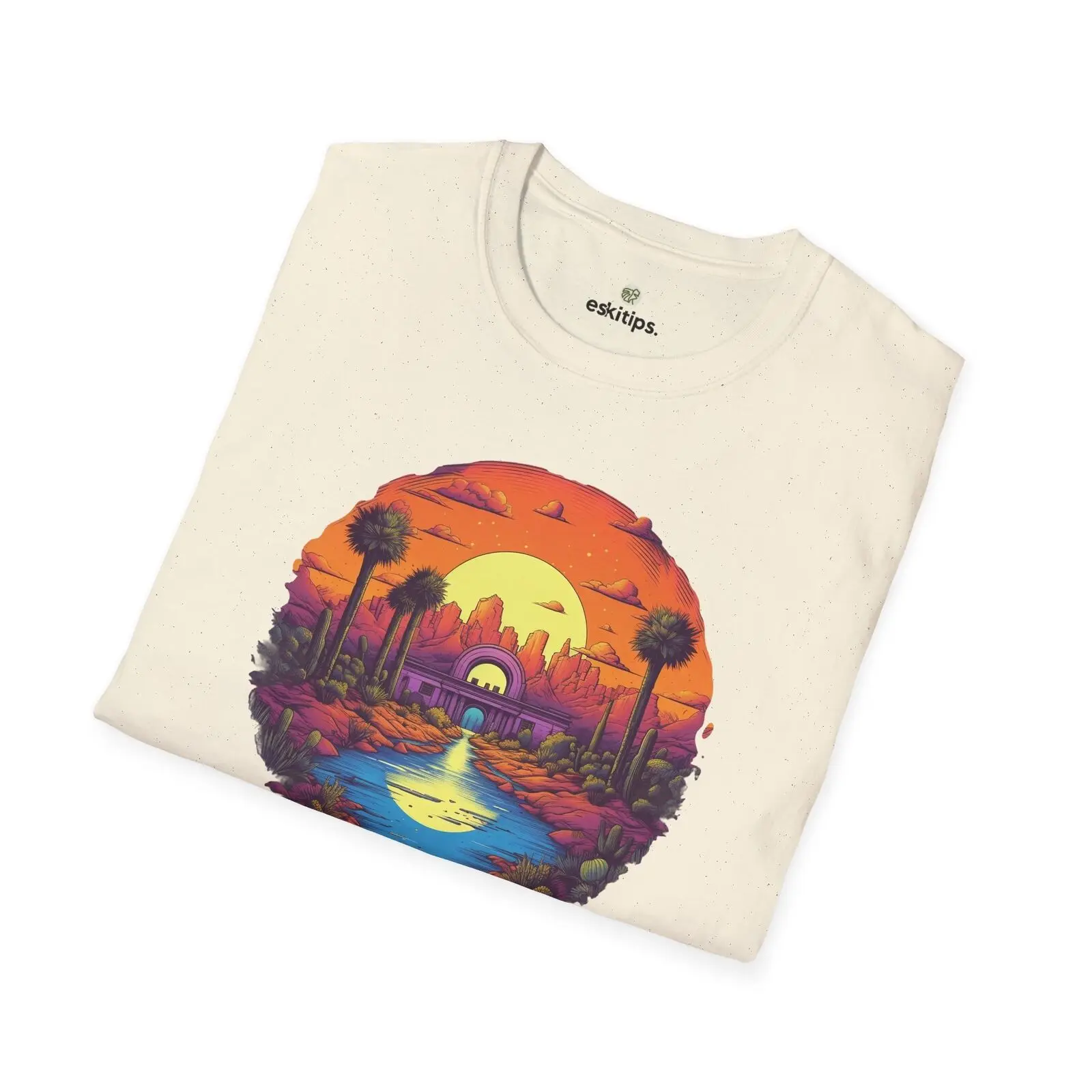 Colorful Desert Sunset T-Shirt - Vivid Desert Landscape Art Tee