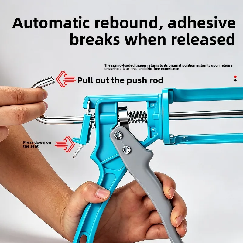 Metal 11-Rod Caulk Gun New 360° Rotatable Thickened Auto Cut Sealant Gun Hand Glass Adhesive Sealing