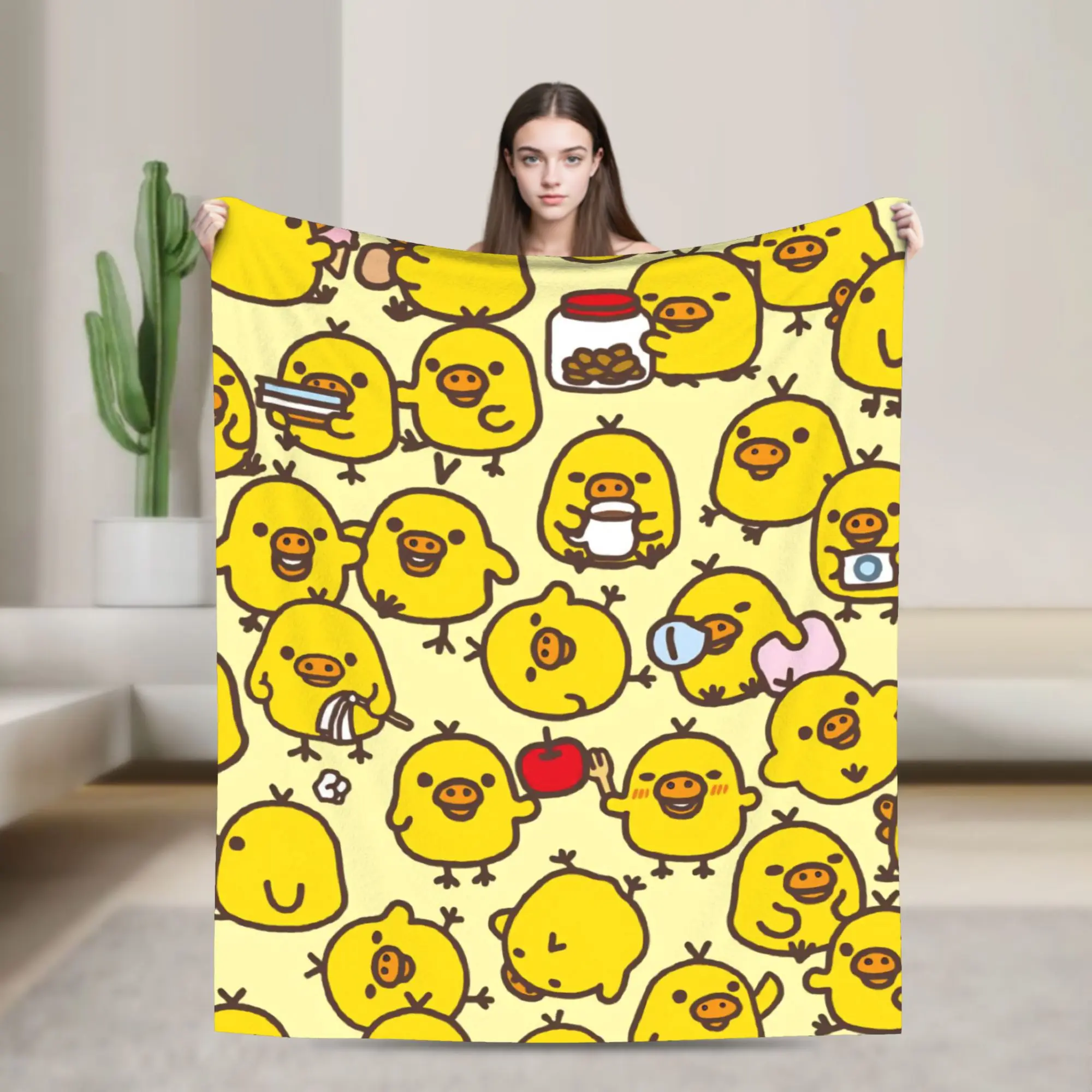 R-Rilakkumas Cartoo Blanket Multiple Sizes Soft Fuzzy Plush  Throw Blankets for Couch Sofa and Bed