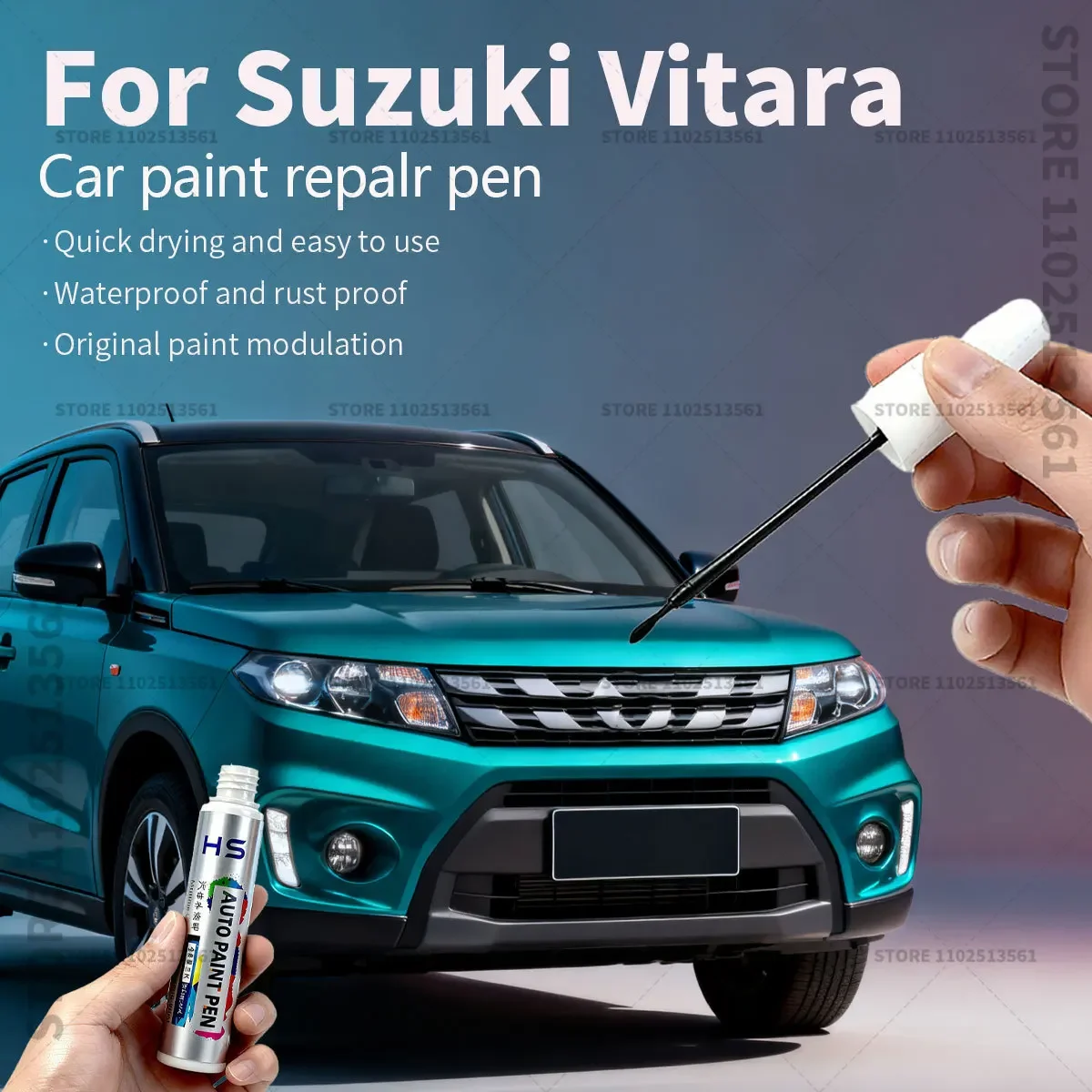 Car Paint Repair Pen For Suzuki Vitara Touch Up Scratch Remover DIY Auto Accessories White Silver YH Orange ZPB Gold 690 Red 409