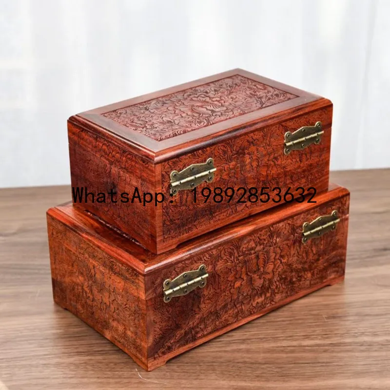 PYJ Chinese mahogany blood sandalwood jewelry ring storage box with lock wedding jewelry