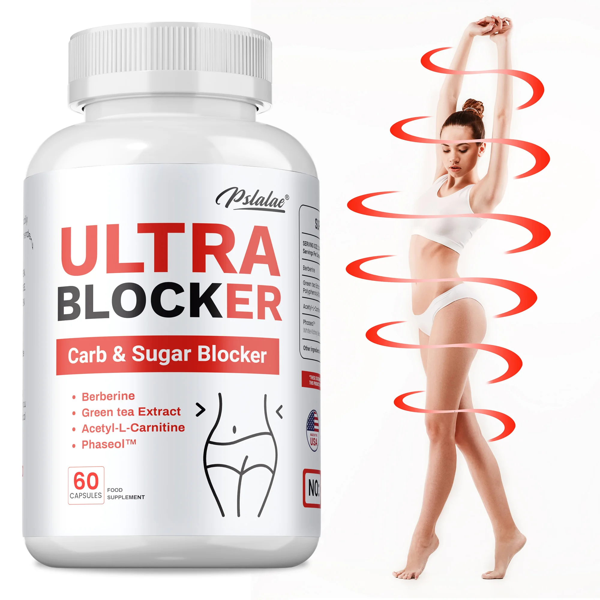 

Ultra Blocker Carb & Sugar Blocker — здоровое коррекция фигуры, уменьшение газа и крови, помогает пищеварению, для здоровья желоба и иммунитета