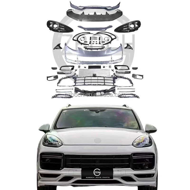 Genuine body kit for Porsche Cayenne 958.2 upgrade 2021 Turbo body kit front bumper front lip 2022 PDLS headlight