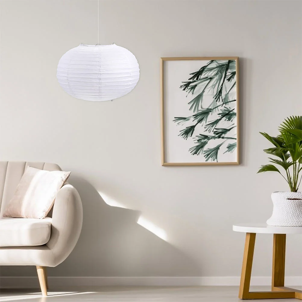 2 Pcs Hanging Paper Shade Lampshade Green Light Bulb Exquisite Cover Ceiling White Home Decor Accessory Rechargeable Bulbs