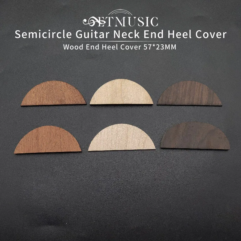 10pc Semicircle Shape Wood Acoustic Guitar Neck End Heel Cover Guitar Heel Cover Plate Shell for Guitar Luthier Material 57*23MM