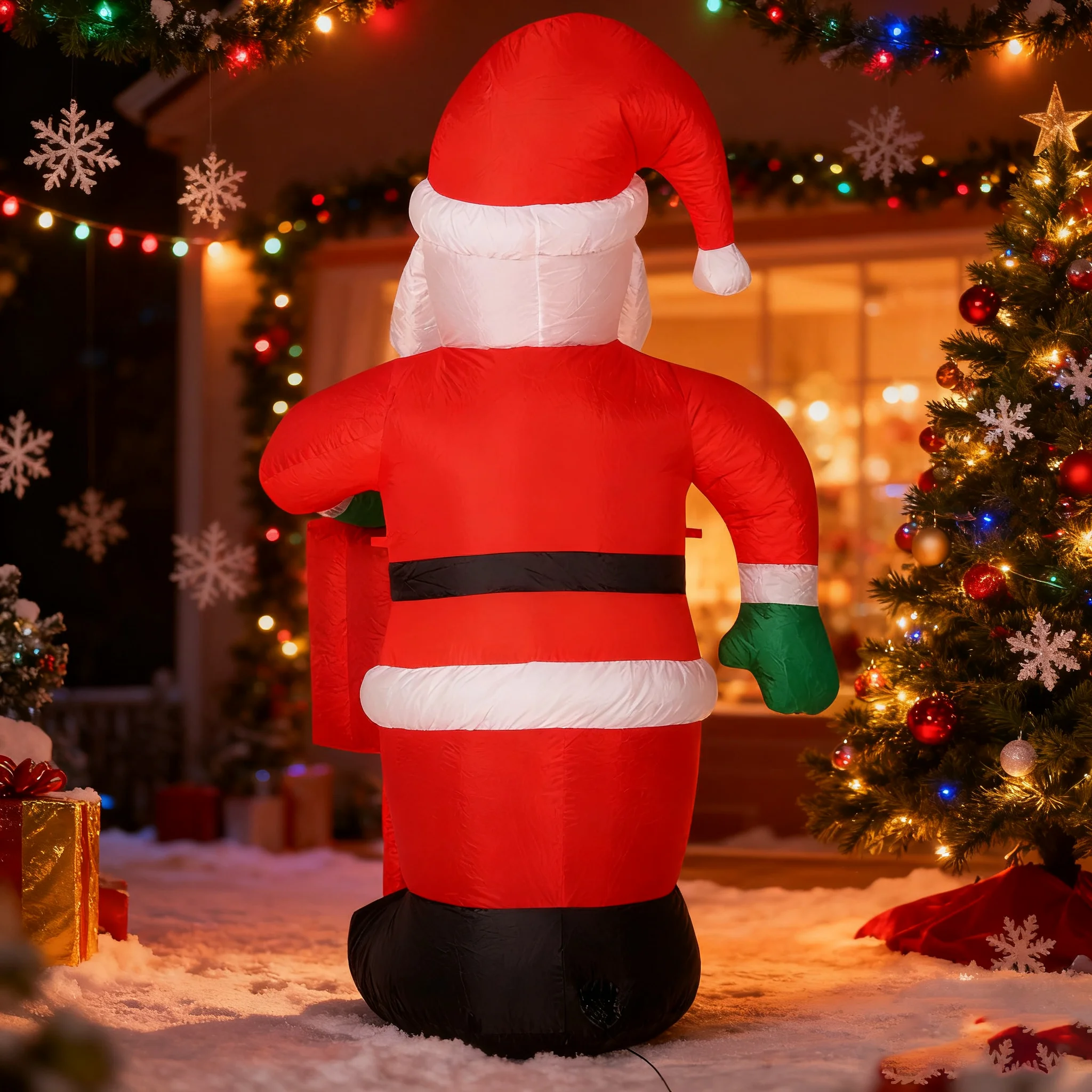 Christmas Inflatable Decoration Santa Claus Stand Holiday Decorations Outdoor Inflatable Santa Claus Figure