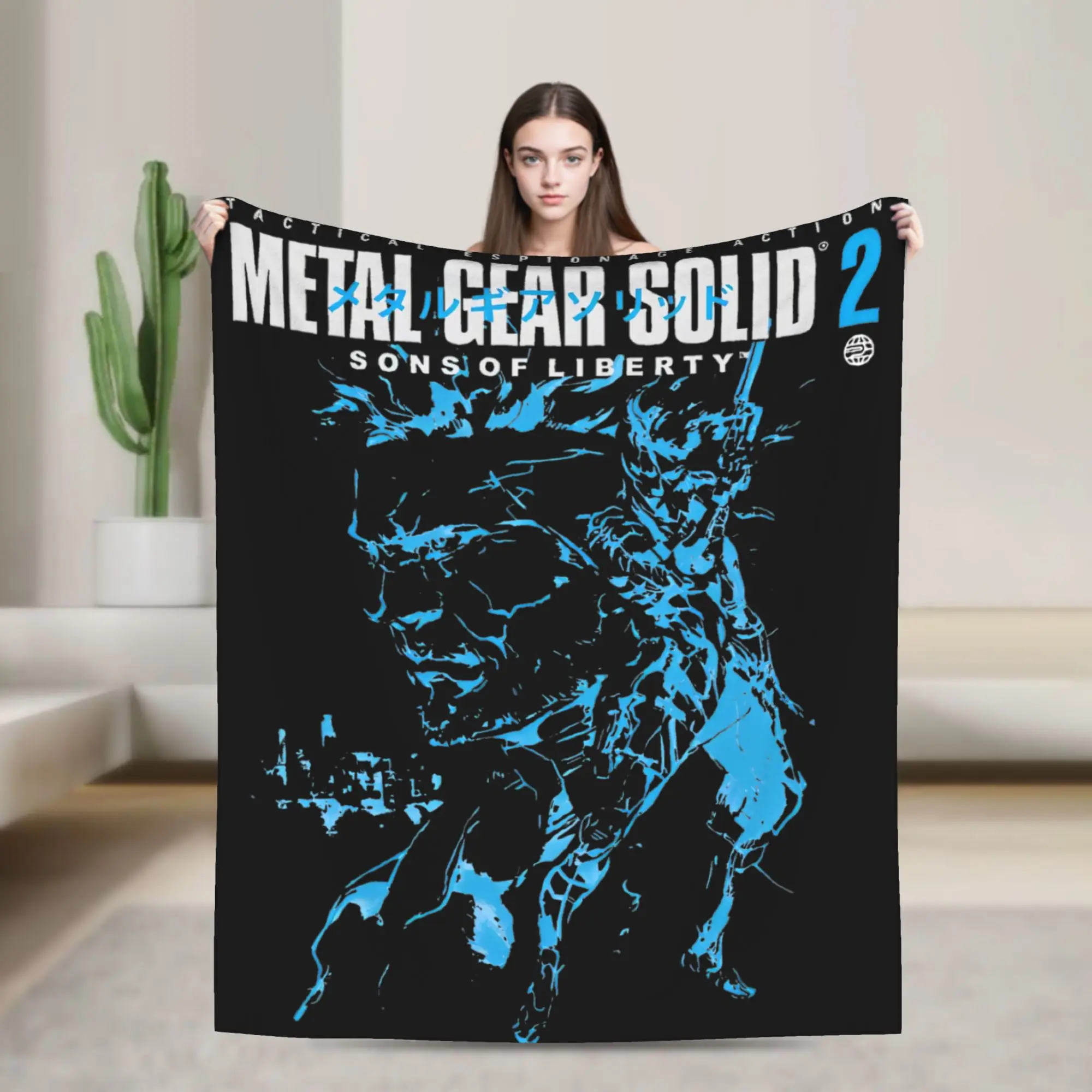 MGS Metal Gear Solid Snake and Raiden Blanket Game Gaming Flannel Awesome Warm Throw Blanket for Home  Winter