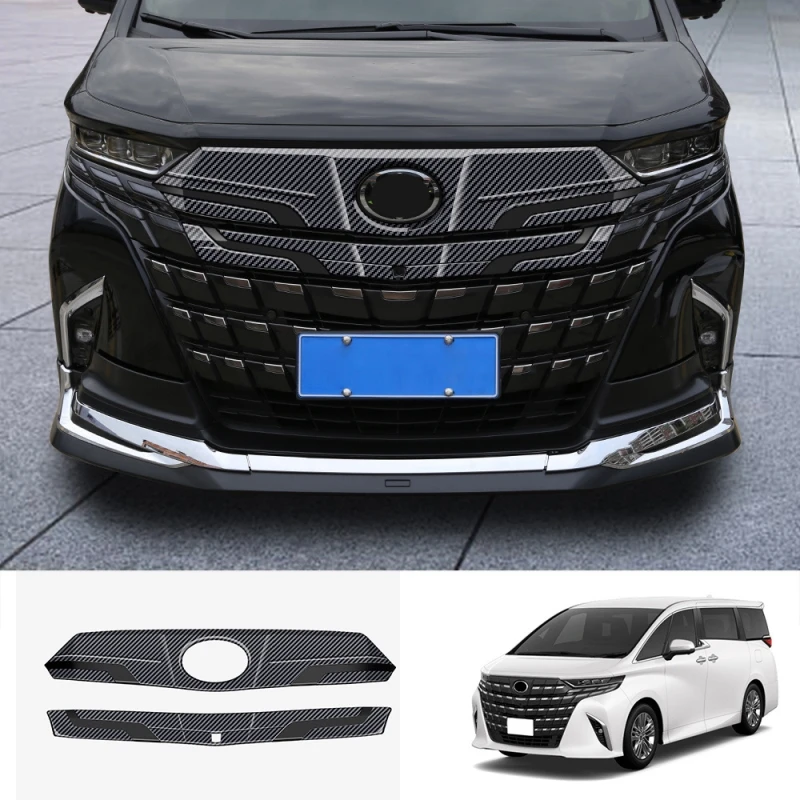 For Toyota Alphard 40 Series 2023 2024 Car Front Hood Bumper Lid Bonnet Grille Cover mesh Grille Bonnet Exterior Accessories