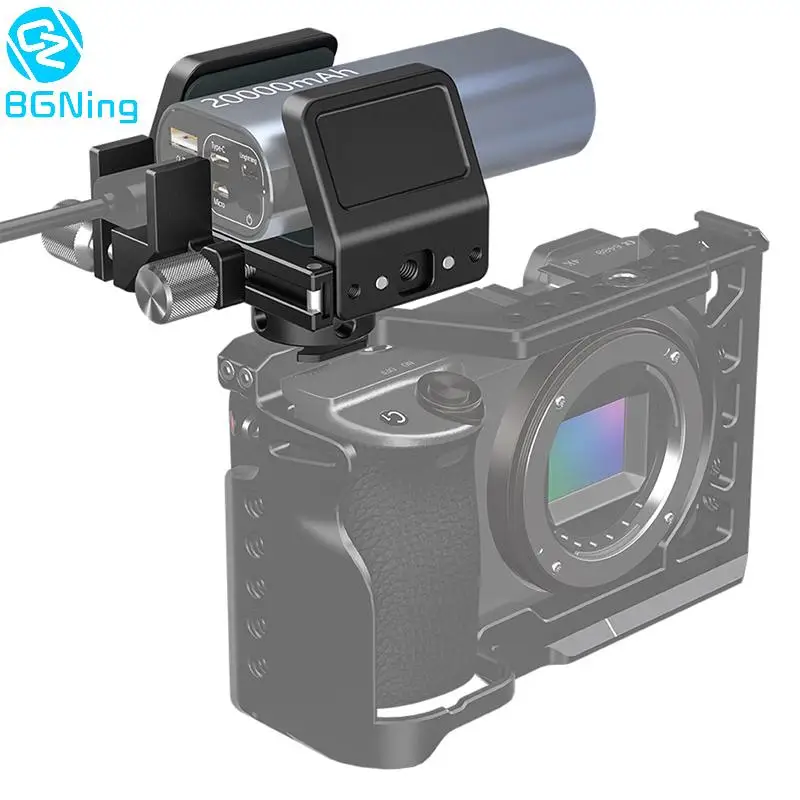 SSD Mount Bracket SSD Holder with Cold Shoe Cable Clamp for Power Bank for Camera Cold Shoe BMPCC 4K 6K Pro Cage Mobile Phone