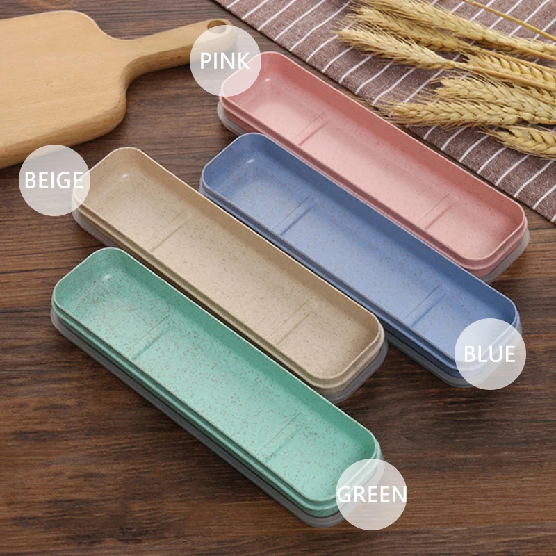 21/23/24/28cm PP Portable Travel Tableware Storage Box Case Food Grade Dinnerware Kitchen Fork Spoon Box For Kid School Cutlery