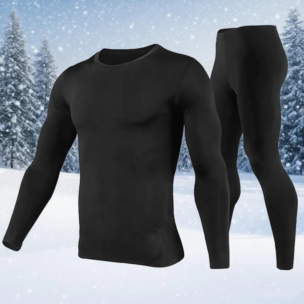 

Men's Thermal Underwear Suit T-shirt Long Johns No Trace Warm Sleepwear Solid Color Men Autumn Winter Cold-proof Clothes