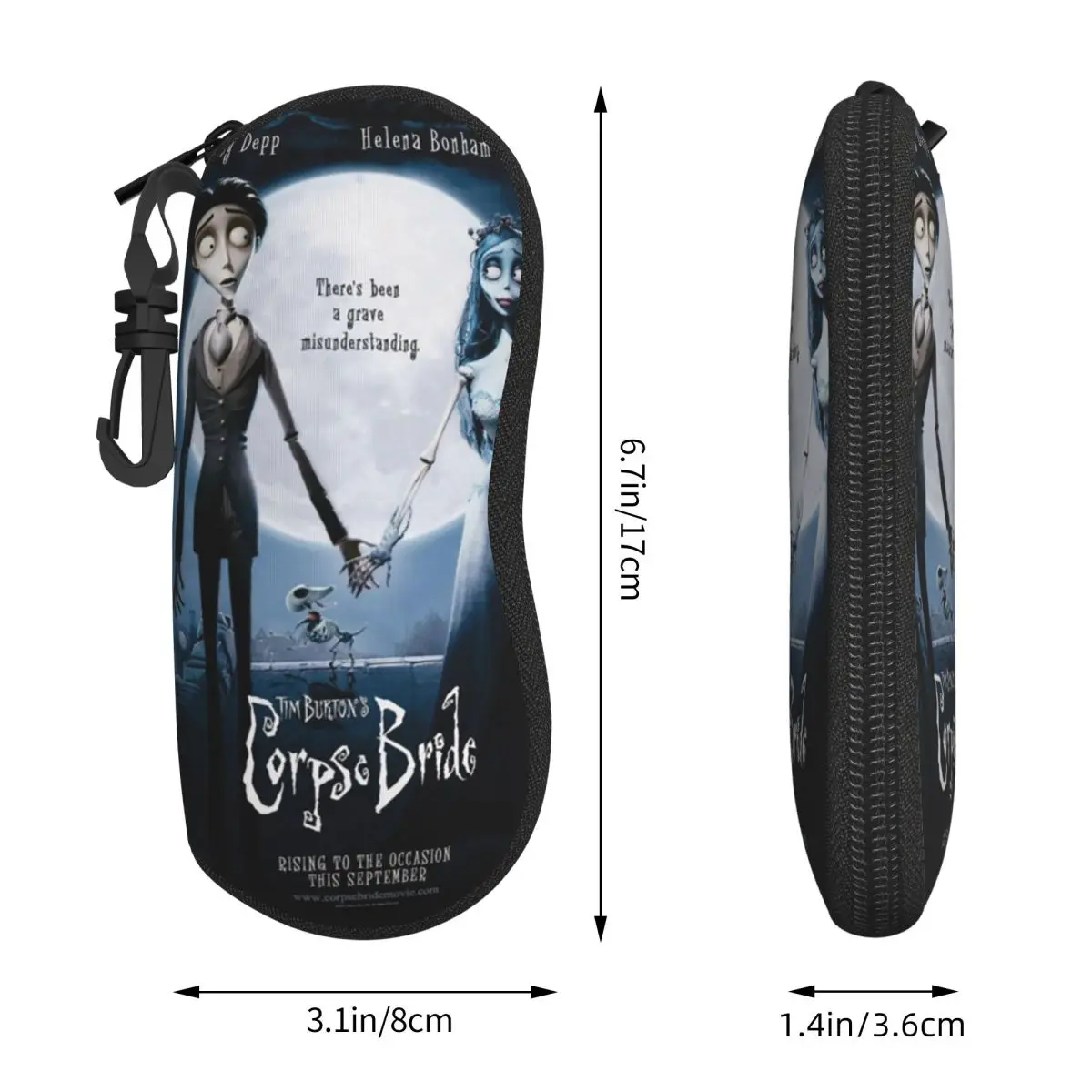 Custom Corpse Bride Shell Glasses Case Unisex Travel Eyeglasses Case Sunglasses Protector Box