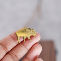 2pcs Bison Pendant Great Plains Giant Buffalo Bison Charms For Jewelry Making DIY Bracelet Necklace Earrings Findings Supplies