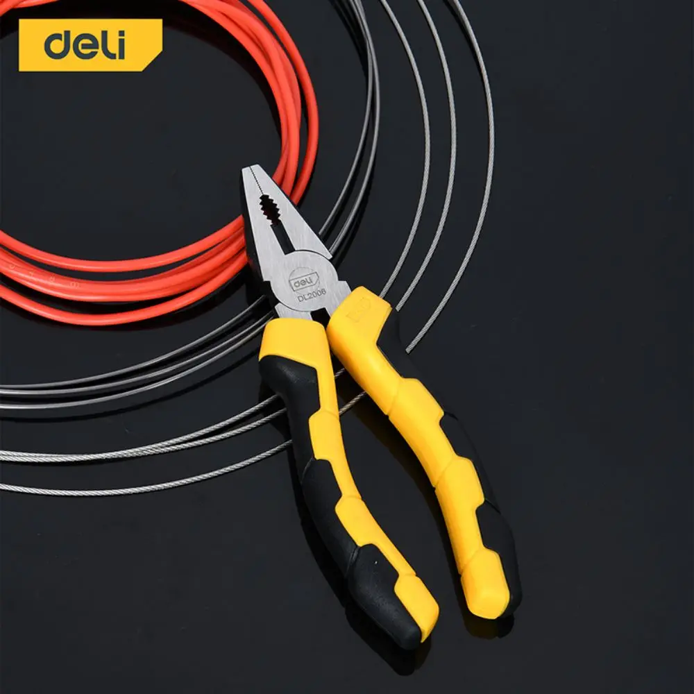 DeLi Combination Pliers Wire Cutter Multifunctional Hardware Hand Tools Electrician Wire Pliers 6\'\' 7\'\' 8\'\' 1PCS