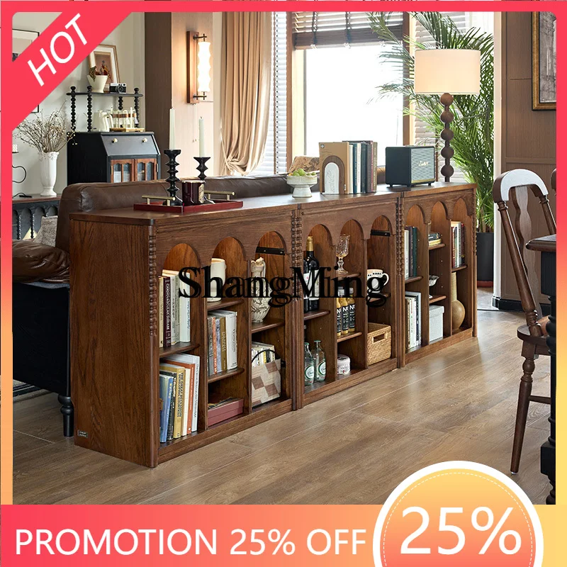 

CL all solid wood sofa side combination cabinet half wall bookcase storage cabinet