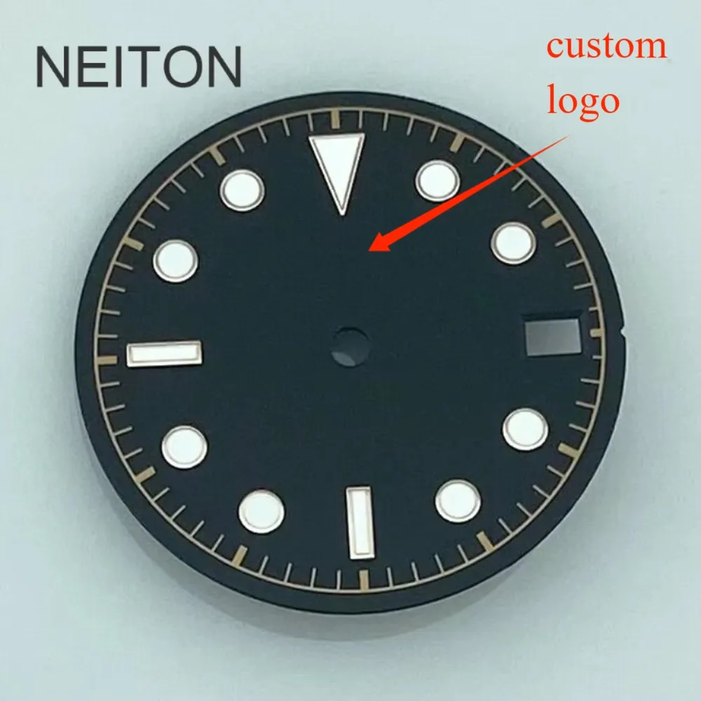 Custom Logo 28.5mm Diy Dial sterile Dial green luminous Personalization Watch dial fit NH36 NH35 movement