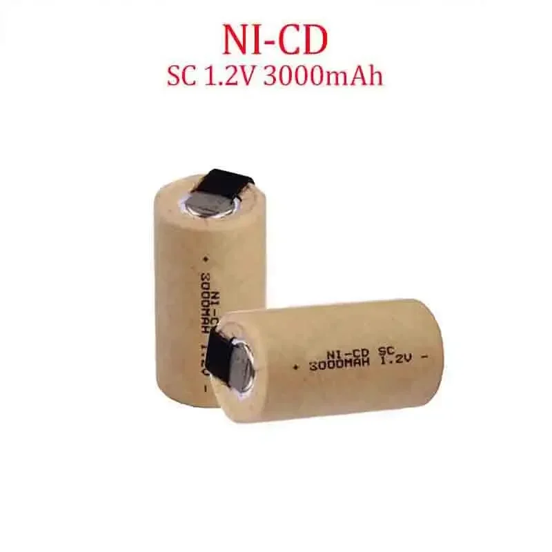 

Screwdriver Electric Drill SC Batteries 1.2V 3000mAh Sub C Ni-Cd Rechargeable Battey With Tab Power Tool NiCd SUBC Cells