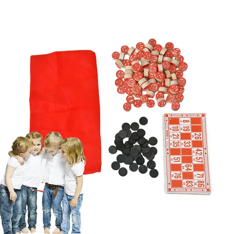 

Bingo Games For Family Loto Games Portable Wooden Travel Bingo Set Wooden Barrels Loteria Cards Bingo Toys Chips Interactive Toy