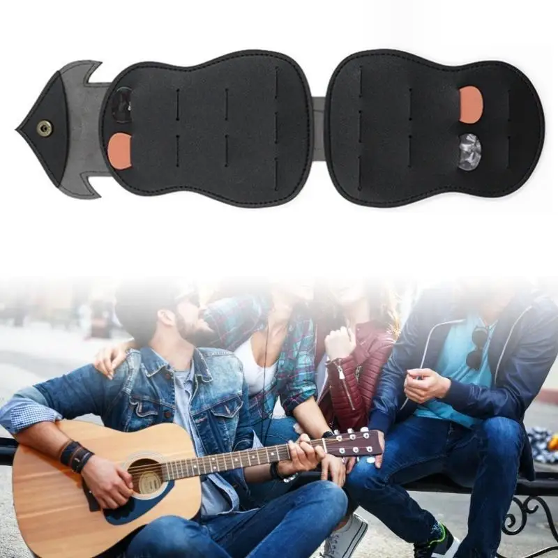 M5TC PU Leather Guitar Pick Holder Guitar Pick Organizers Guitar Pick Carry Pouches Guitar Pick Case Pick Storage Pouches