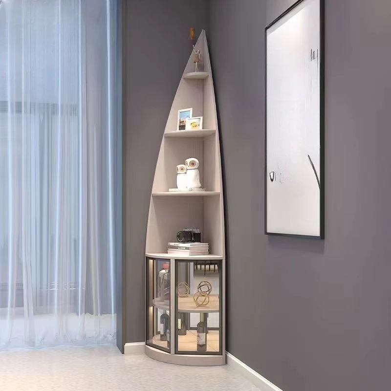 Triangular Corner Cabinet Living Room Modern Simple Floor Glass Wine Side Cabinet Bedroom Storage Cabinet