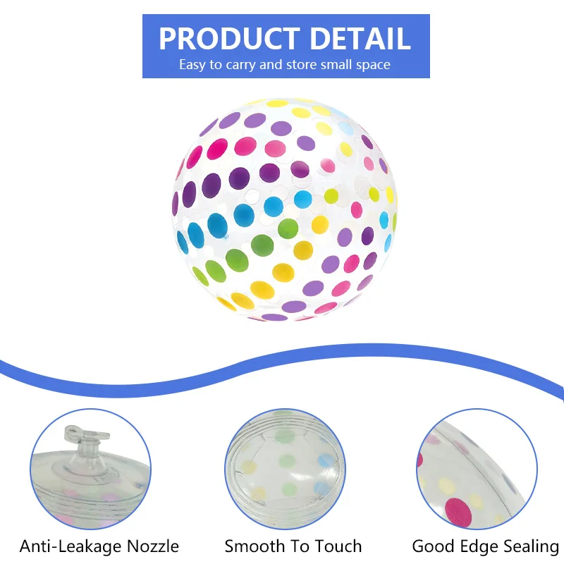 Balles de plage gonflables à rayures transparentes colorées, jouet de piscine en PVC pour fournitures de fête d'anniversaire, jouet aquatique de décoration d'été hawaïenne, 1 pièce