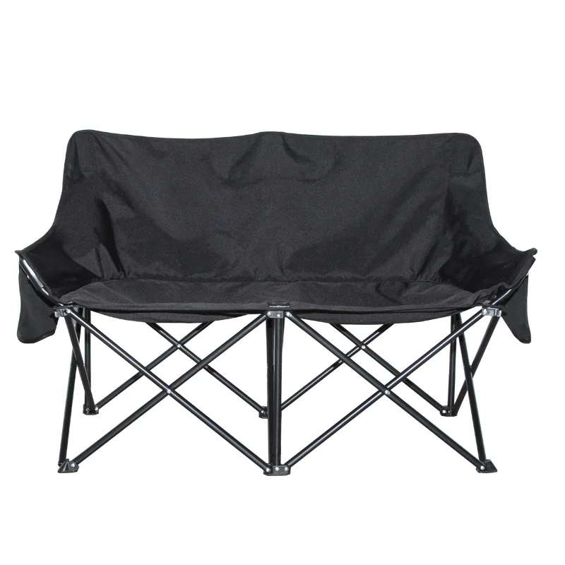

Portable Forest-Style Double Moon Chair Outdoor Folding Lounge With Backrest For Garden Park Camping & Director's Use