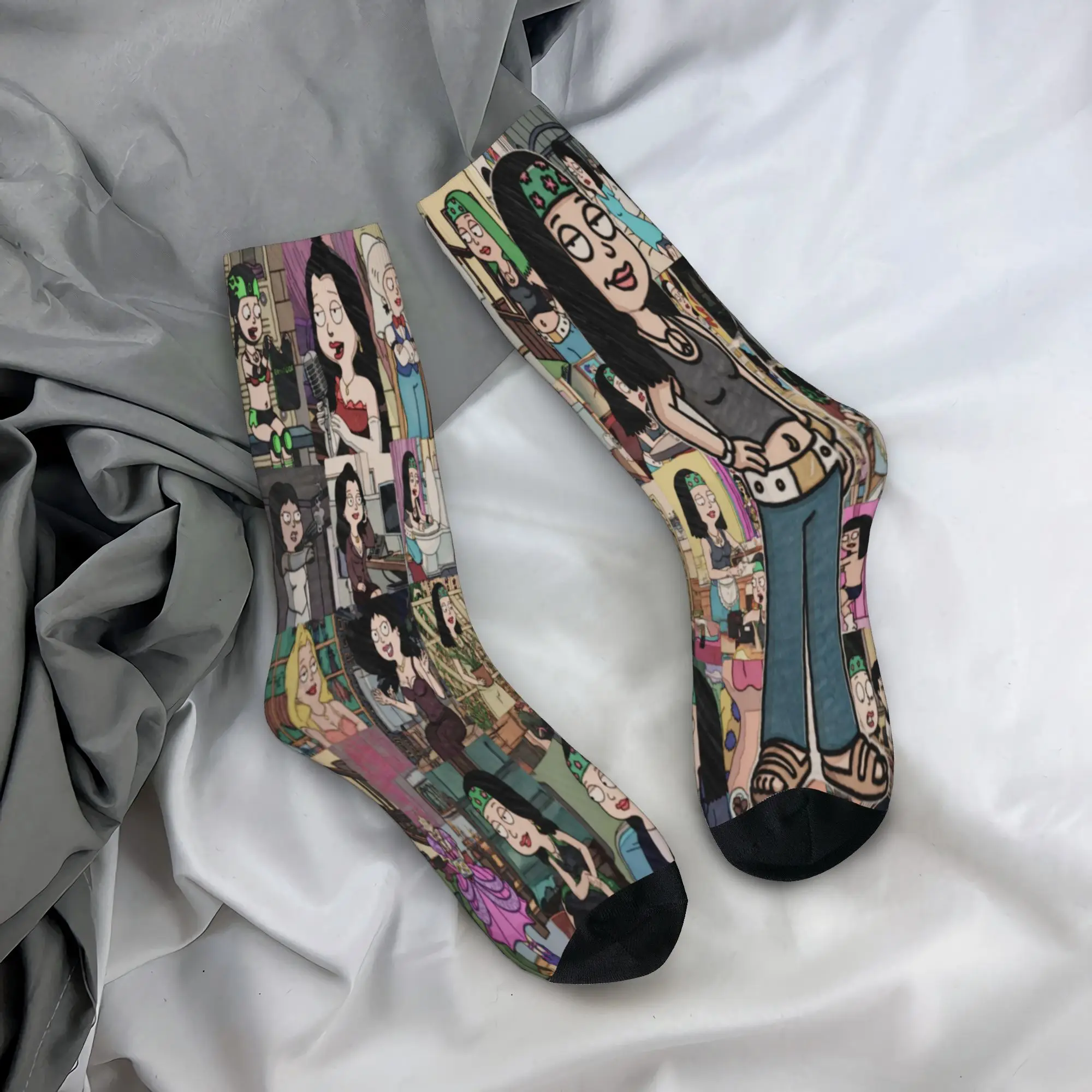 Americans Dads cartoon Accessories Men Women Socks Flexible  Skateboard Middle Tube Socks Cotton Little Small Gifts