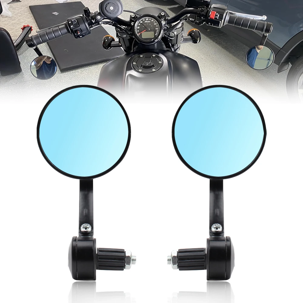 Long Pole Rearview Mirror Circular Shaped Handle Mirror Motorcycle Rearview Mirror Motorcycle Universal Accessories image 2