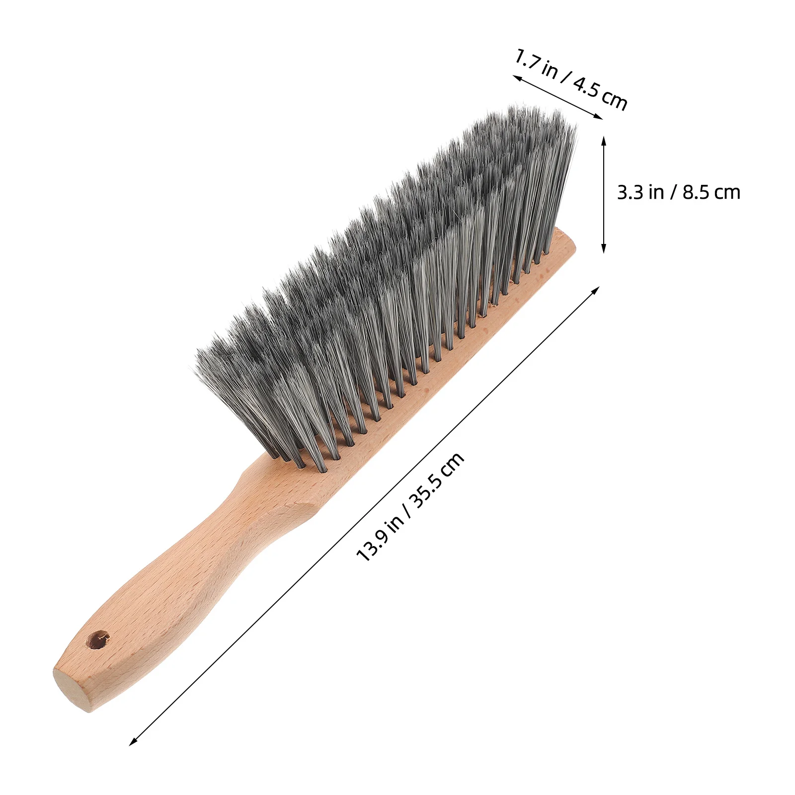 

Small Hand Broom Wooden Cleaning Brush Bed Dust Remover Brush Durable Efficient for Home Car Office Upholstery