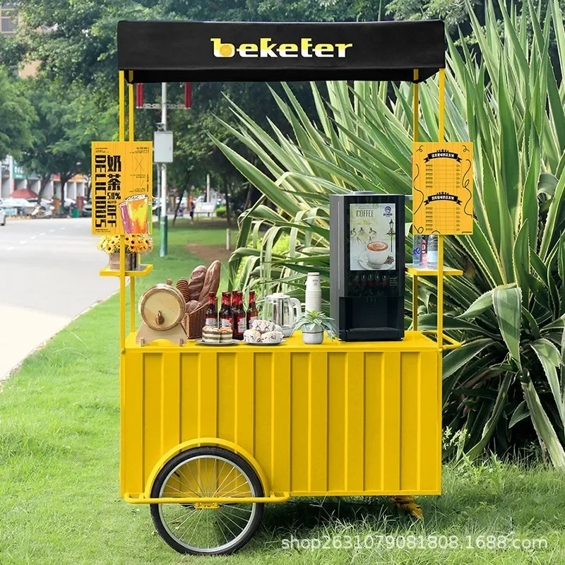 Mobile Outdoor Stall Trolley Night Market Promotional Cart Commercial Event Display Desk Folding Vendor Booth for Street